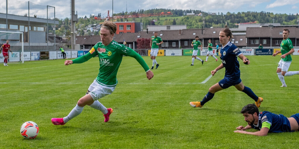 Elia Rosalen, hier im Spiel vom letzten Samstag gegen Etoile Carouge. Der 19-Jährige kommt aus der Brühler Juniorenabteilung.