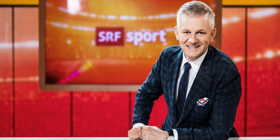 Rainer Maria Salzgeber im Sportstudio von SRF. 