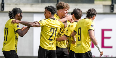 Der FC Schaffhausen jubelt über den 4:2-Sieg gegen den FC Rorschach-Goldach.