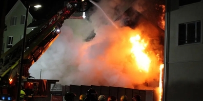 Das Haus an der Heiligkreuzstrasse stand im Vollbrand.