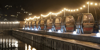 Wo sich normalerweise Gäste ein Sonnenbad gönnen, stehen ab dem 18. November Berggondeln, in denen ein Fondue genossen werden kann.
