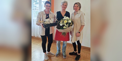 (v.l.) Gemeinderätin Vroni Seliner, frühere Leiterin Doris Wissmann und Nachfolgerin Andrea Konrad. Nicht auf dem Bild: Mirjam Seliner.