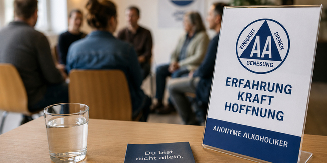 Menschen, die sich eingestanden haben, dass der Alkohol für sie zum Problem geworden ist, treffen sich in einer lokalen AA-Gruppe, die es in der ganzen Schweiz gibt