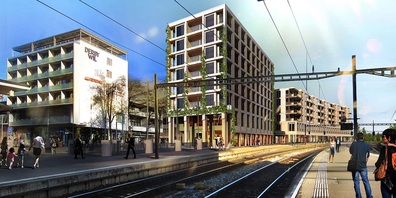 Visualisierung Kopfbau Projekt Untere Bahnhofstrasse 1 - 11, Wil