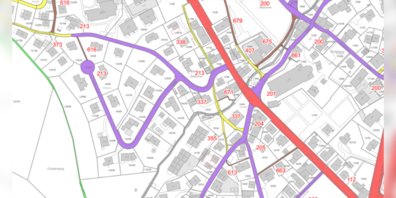 Gesamtstrassenplan, der der öffentlichen Mitwirkung unterstellt wird.