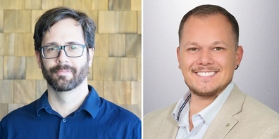 Christian Kälin (l.) empfiehlt Martin Dilla zur Wahl als Gemeinderat von Uznach.