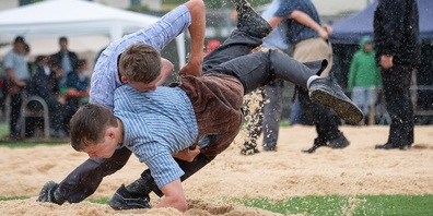 Spannende Zweikämpfe am NOS Nachwuchsschwingfest 2021 in Herisau.