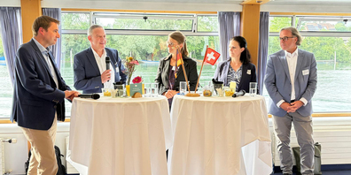 Ein Höhepunkt der Veranstaltung war eine hochkarätig besetzte Podiumsdiskussion zum Thema grenzüberschreitende Zusammenarbeit am Hochrhein.