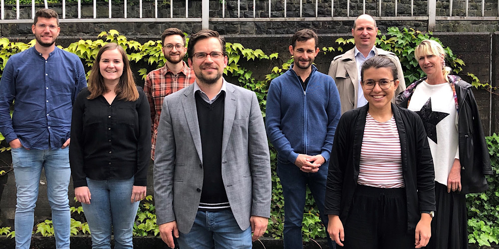 Die neue Parteileitung der CVP Stadt St.Gallen (von links nach rechts): Marius Casaulta, Rebecca Cozzio, Marc Stauffacher, Parteipräsident Ivo Liechti, Louis Stähelin, Frak- tionspräsident Patrik Angehrn, Sarah Bünter, Antje Ziegler
