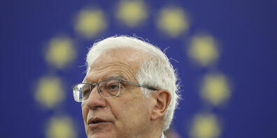 Josep Borrell, Hoher Vertreter der Europäischen Union für Außen- und Sicherheitspolitik, bespricht vor dem EU-Parlament die aktuelle Situation in Belarus. Foto: Jean-Francois Badias/AP/dpa