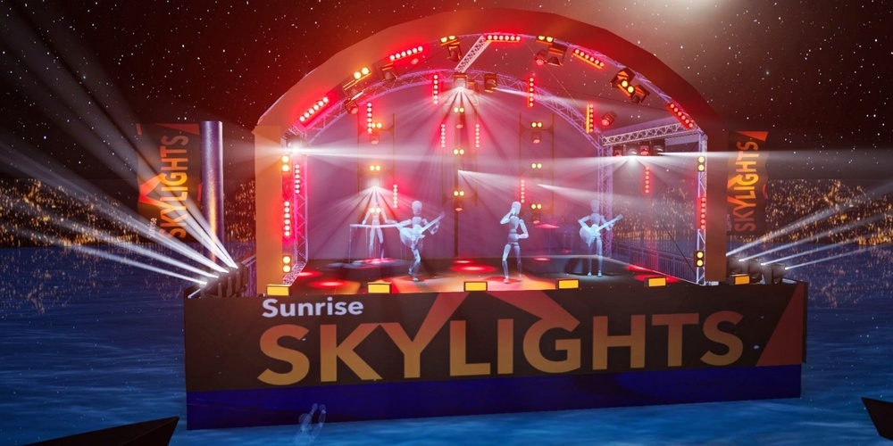 So soll die schwimmende Bühne des Skylight-Festivals aussehen. 