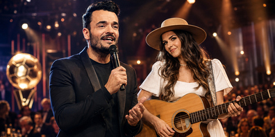 Giovanni Zarrella (l.) und Amber Rae sind die Stargäste der Fussballnacht 2026.