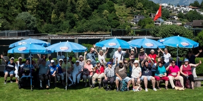 Gruppenbild vom Jahresausflug von Procap March-Höfe mit Beeinträchtigten auch aus der Region See-Gaster.