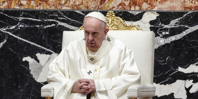 Papst Franziskus bei einer Heilige Messe im Petersdom. Foto: Giuseppe Lami/ANSA Pool/AP/dpa