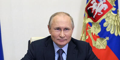 Wladimir Putin, Präsident von Russland, per Videokonferenz an einem Treffen zur Inbetriebnahme der Amur-Gasaufbereitungsanlage von Gazprom teil. Foto: Sergei Ilyan/Pool Sputnik Kremlin/AP/dpa