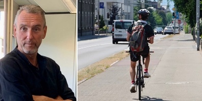Ruedi Haug, Velostreifen in Rapperswil-Jona.