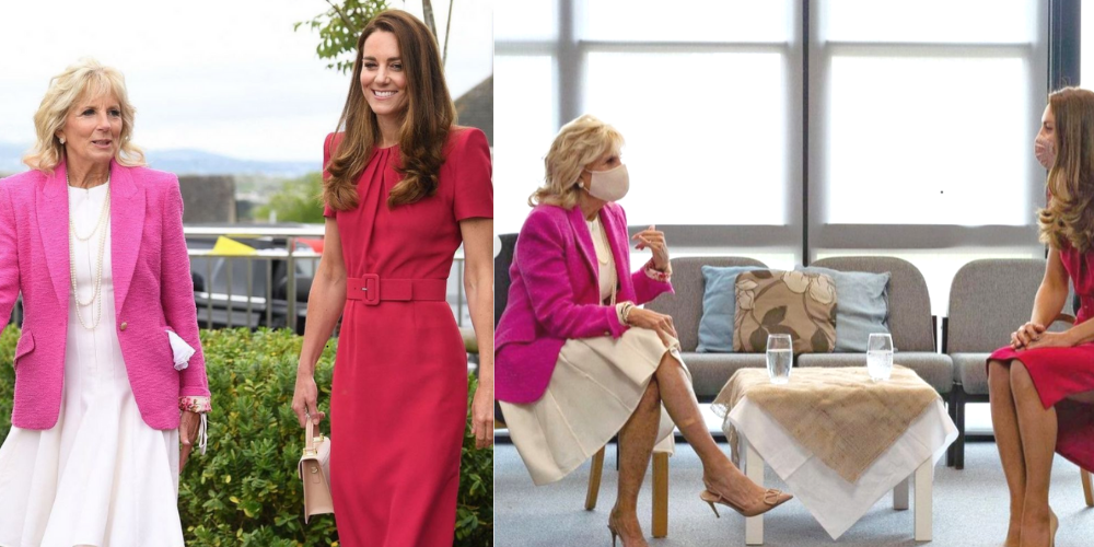 Im Partnerlook: Erstes Treffen von Herzogin Kate und First Lady Jill Biden