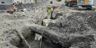 Bauarbeiten in den Strassen von Widnau