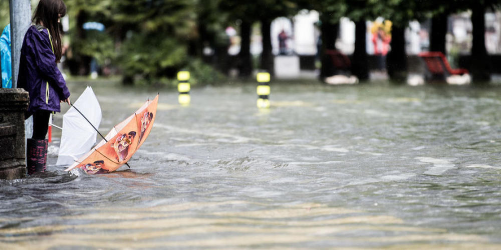 Hochwasser in Locarno am 4. Oktober 2020: Vergangenes Jahr kam es jedoch vergleichsweise zu geringen Schäden durch Unwetter. (Archivbild)