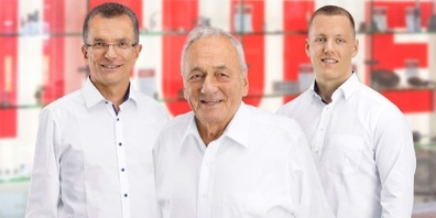 Drei Generationen: Ulf, Heinrich und Rik Heule