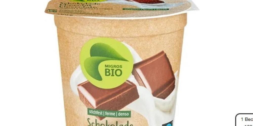 Enthält nicht deklarierte Allergene: Bio-Fairtrade-Joghurt Schokolade von der Migros.