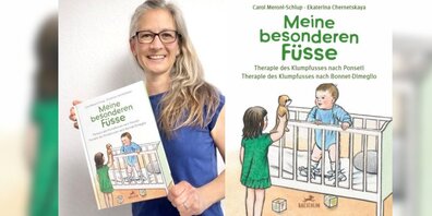 Carol Meroni mit ihrem Buch  «Meine besonderen Füsse».