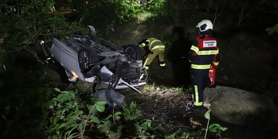 Ups - diese Lernfahrt endete auf dem Dach im Bach.