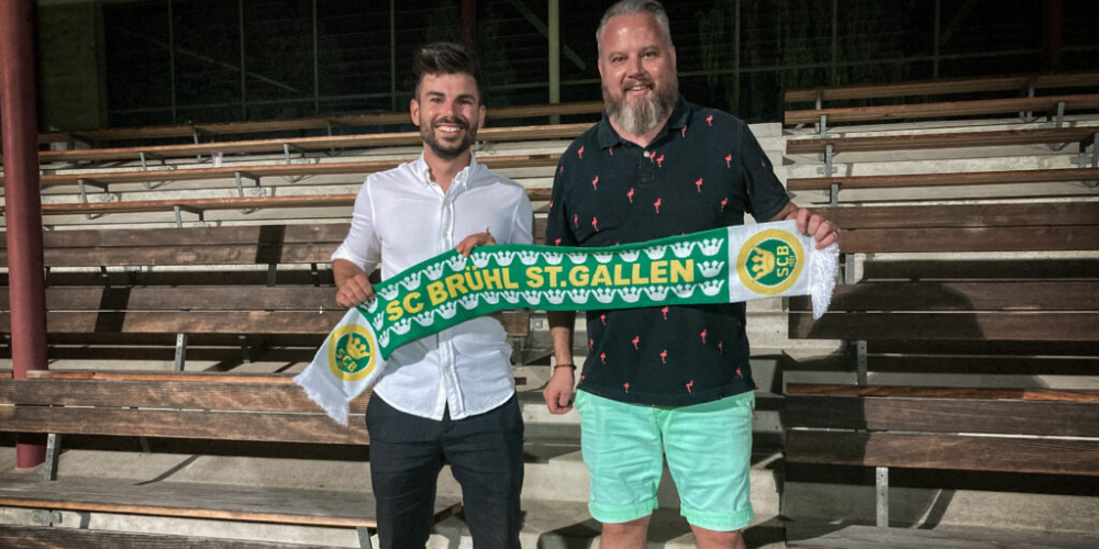 «Wir wollten einen Jungen, der gut mit Jungen arbeitet», sagt Sportchef Roger Jäger (rechts) über Brühls neuen Trainer Denis Sonderegger. 