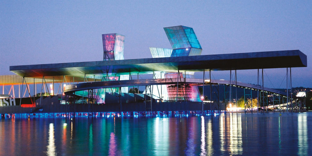 Die Arteplage Biel der letzten Landesausstellung, der Expo.02 im Jahr 2002
