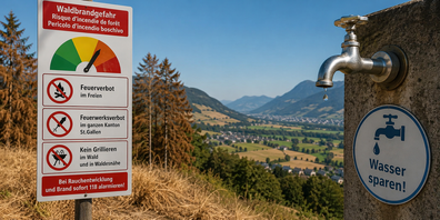 Der Kanton St.Gallen ruft die Bevölkerung auf, das Feuer- und Feuerwerksverbot einzuhalten und mit Wasser sparsam umzugehen.  (Symbolbild)