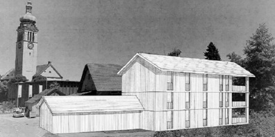 Die Käuferschaft hat sich verpflichtet, das Vorprojekt des Gemeinderats umzusetzen und den Wohnbau als Holzbau zu erstellen. 