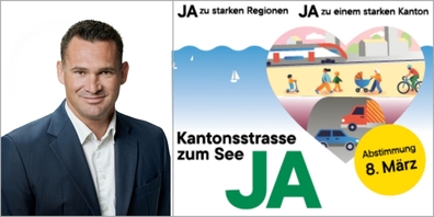 Nationalrat Marcel Dobler, FDP, sagt: «Ja zur Kantonsstrasse zum See».