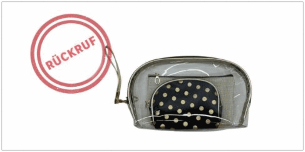 Rückruf: Andante Necessaire gold/schwarz dreiteilig.