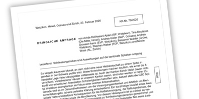 Die Politikerinnen und Politiker wollen u.a. wissen, welche Spitäler als versorgungsrelevant eingestuft sind und warum.