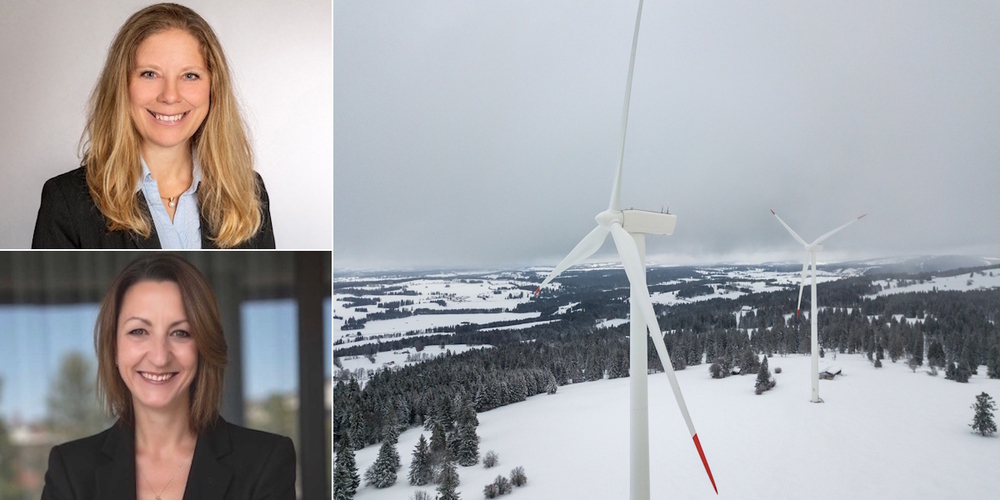 Celine Mischler (l.o.) und Gianna Curatolo (l.u.) untersuchten, wie Windräder die Immobilienpreise beeinflussen – mit überraschendem Ergebnis.