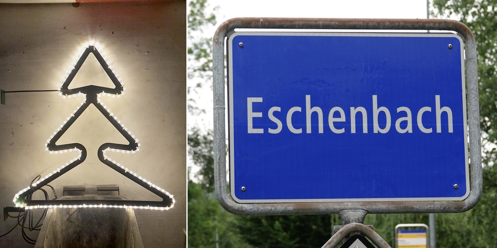 Mit der Einführung der neuen Weihnachtsbeleuchtung verschenkt die Gemeinde Eschenbach ihre vorherigen Adventslichter (l.).