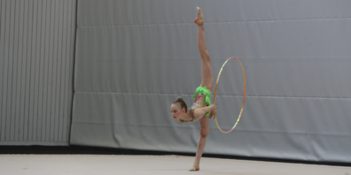 Leni Leufen (13) vom RG Berneck, beim Vorbereitungswettkampf in Wetzikon