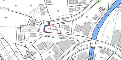 Kartenausschnitt zum Projektperimeter der Baustelle an der Uznabergstrasse in Uznach.