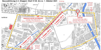 Die letzte Etappe der Sanierung der Spinnereistrasse wird nun ab Oktober 2021 in Angriff genommen.