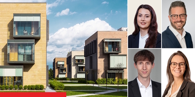 Ihre lokalen Expertinnen und Experten beraten Sie kompetent und ganzheitlich: Jessica Calò (Raiffeisenbank Rapperswil-Jona), Gian Thoma (Raiffeisenbank am Ricken), Daniel Heinrich (Raiffeisenbank Schänis-Amden) und Fadrina Meier (Raiffeisenbank Benken).