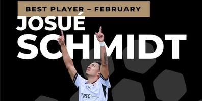 Glänzte im Februar 2026 mit einem Tor, mehreren Assists und weiteren entscheidenden Aktionen für den FCRJ: Josué Schmidt.