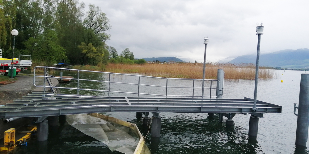 Der neue Anlegesteg in Rapperswil befindet sich im Bau, bis Ende dieses Monats sollte er fertiggestellt sein.