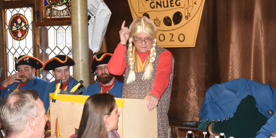 Zunftmeister Urs Ingold als Lehrerin von Greta Thunberg