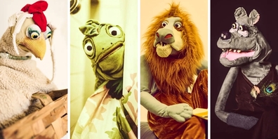 Schräge Tierfiguren und viel satirischer Humor: die Goliath Show.