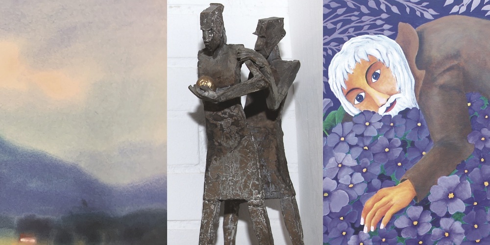 30 Bilder von Florian Metzler, Skulpturen und Holzschnitte von Hansruedi Emele und 30 Bilder von Paul Müller (Rellüm) können in der Galerie Art d’Osera bewundert werden (von links)