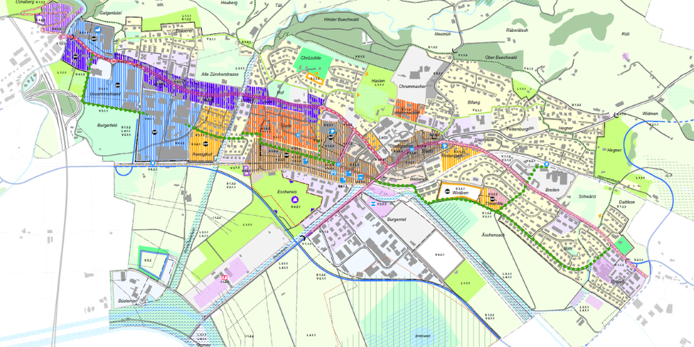 Ein Auszug aus dem Uzner Gemeinderichtplan vom 7. Mai 2021, zu dem die UznerInnen sich nun äussern können.