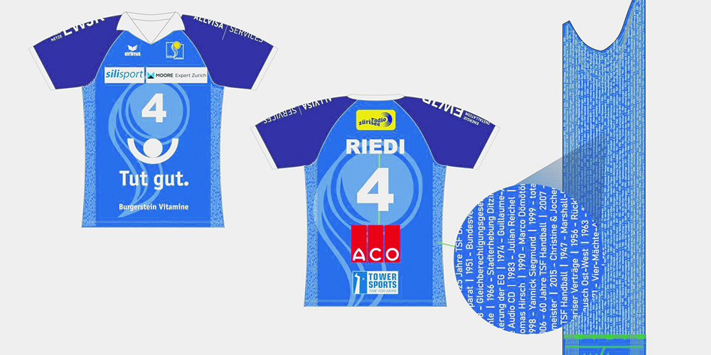 So sollen die neuen Trikots des TSV Jona in der neuen Saison aussehen, inklusive Namen der Gönner.