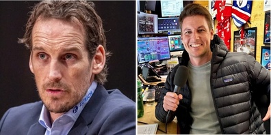 Ex-Eishockey Nati Coach Patrick Fischer (l.);  SRF-Mann Pascal Schmitz (r.). 