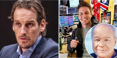 Verleger Bruno Hug (rechts unten) kommentiert den Fall zu Ex-Natitrainer Patrick Fischer (l) und SRF-Journalist Pascal Schmitz (r)