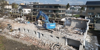 Bauprojekt Mürtschenstrasse Rapperswil: die alten Gebäude sind abgerissen, der Neubau kann beginnen.